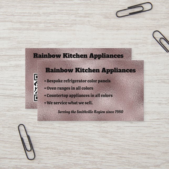 Imitate dunkelrosa Metallic Visitenkarte (Vorderseite/Rückseite Beispiel)