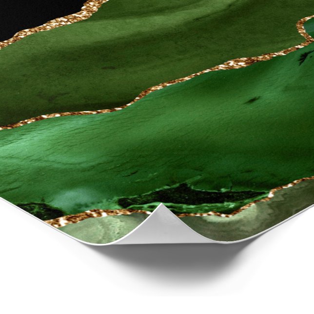Imitate Emerald Green Marble Agate zeitgenössisch Poster (Ecke)
