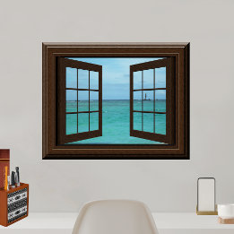 Imitate Fenster Poster Aquamarine Ozean Szene Ruhe