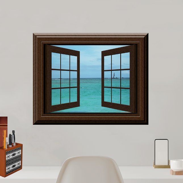 Imitate Fenster Poster Aquamarine Ozean Szene Ruhe (Von Creator hochgeladen)