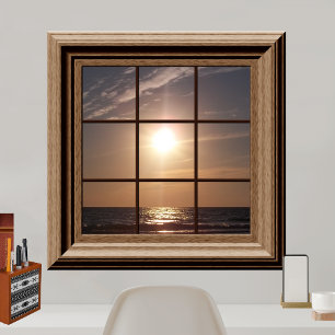 Imitate Fenster Poster Friedlich Sonnenuntergang E