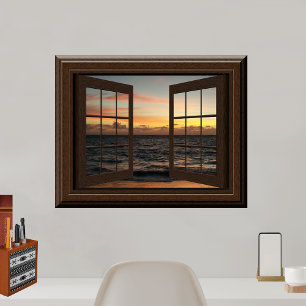 Imitate Fenster Poster Friedlich Sonnenuntergang E