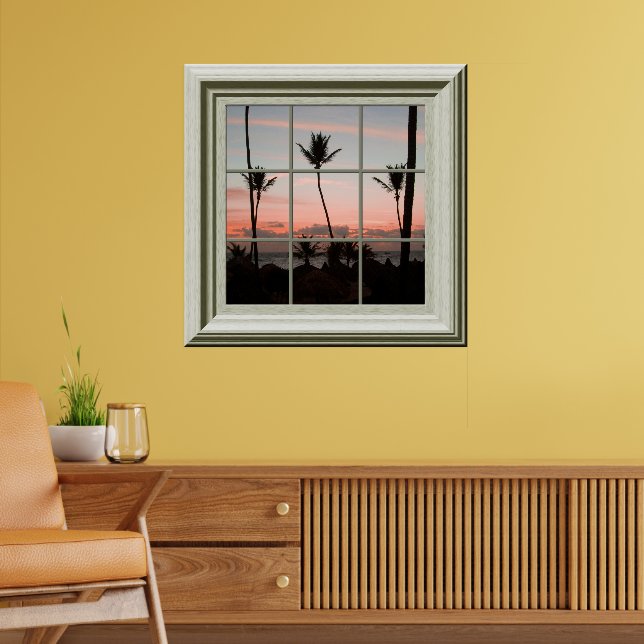 Imitate Fenster Poster Tropischer Sonnenuntergang  (Wohnzimmer 2)