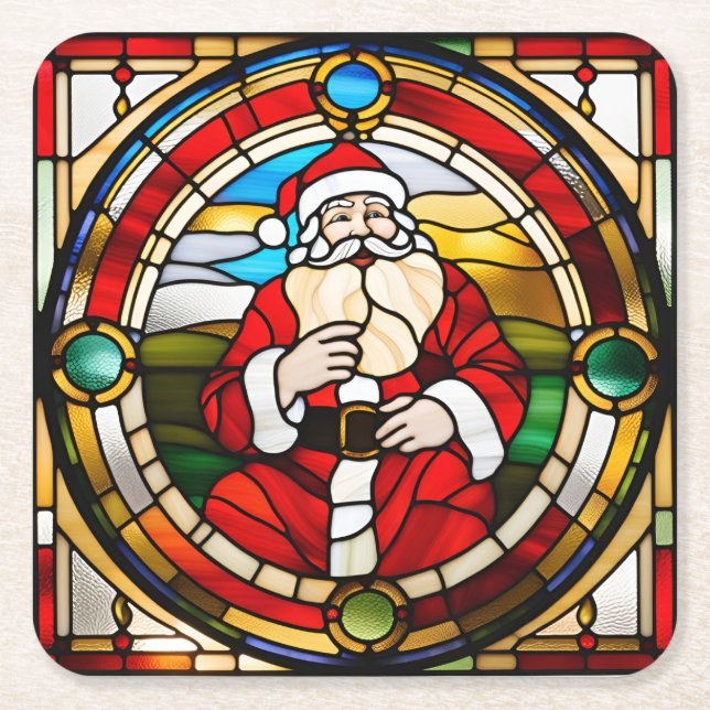Imitate festgehaltenes Glas Rechteckiger Pappuntersetzer (Vorderseite)