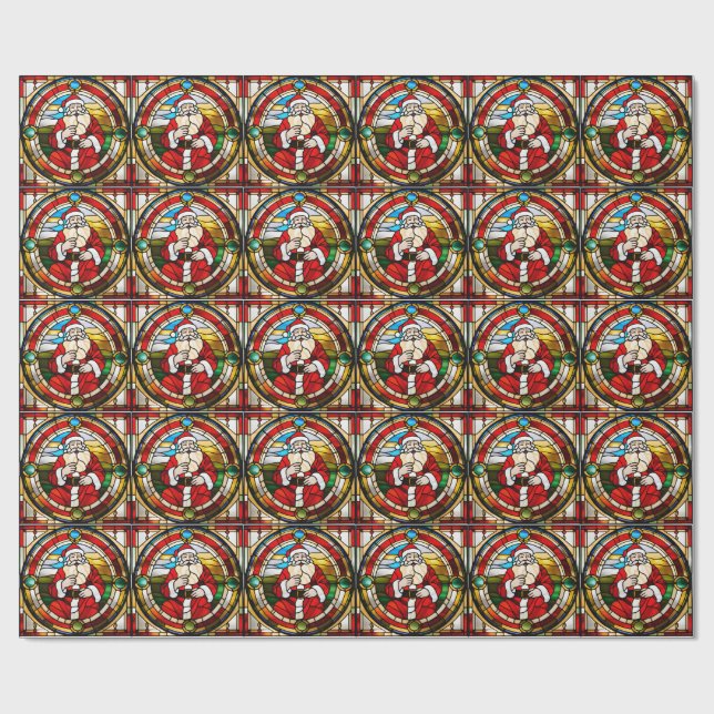Imitate Festglas Sitzen Santa Napkins Geschenkpapier (Flach)