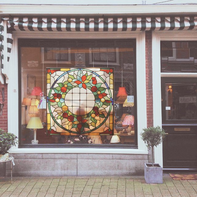 Imitate Festgläser Weihnachtskranz groß Fensteraufkleber (Von Creator hochgeladen)