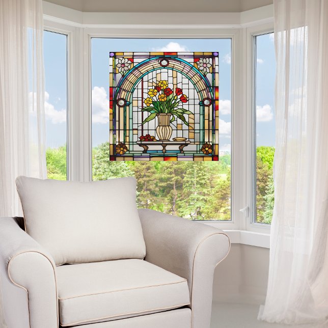 Imitate Festhaltegläser Blume in einer Vase Fensteraufkleber (Von Creator hochgeladen)