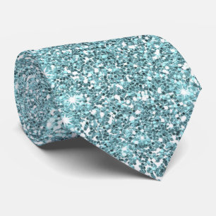 Imitate Festive Elegante Glitzern Blue Glitzer Krawatte
