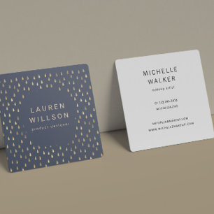 Imitate Foil Gold Regen Tropfen Trendy Quadratische Visitenkarte