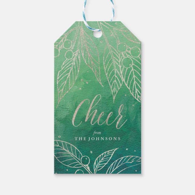 Imitate Foil Holiday Blätter Silver-Holiday Gesche Geschenkanhänger (Vorderseite)