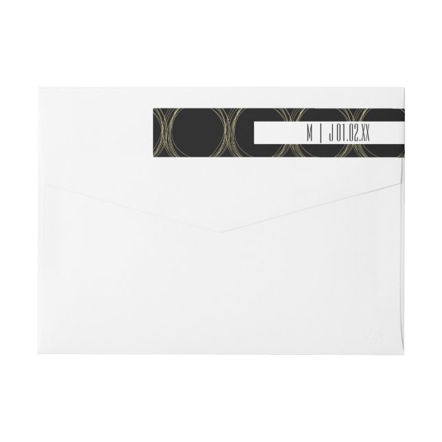 Imitate Foil Rings Black and Gold Wedding Logo (Rückseite)