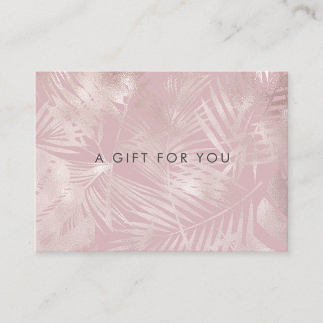 Imitate Folie Rose Gold Tropengeschenkgutschein Visitenkarte (Vorderseite)