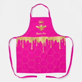Imitate Folie Tropfen Bienenkönigin auf rosa Schür Schürze