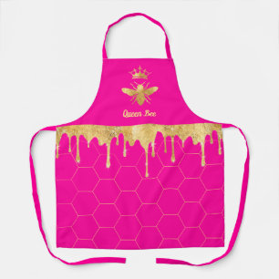 Imitate Folie Tropfen Bienenkönigin auf rosa Schür Schürze