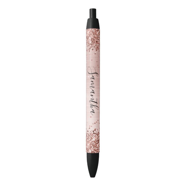 Imitate Funkelnd Rose Gold Glitzer Blush Ombre Foi Kugelschreiber (Vorderseite Vertikal)