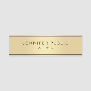 Imitate für benutzerdefinierte Glamour Gold Modern Namensschild