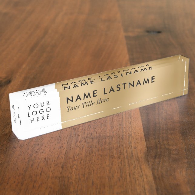 Imitate für benutzerdefinierte Logos Gold Minimali Namensplakette (Seite)