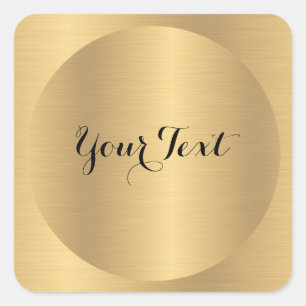 Imitate für benutzerdefinierten Text: Gold-Templat Quadratischer Aufkleber
