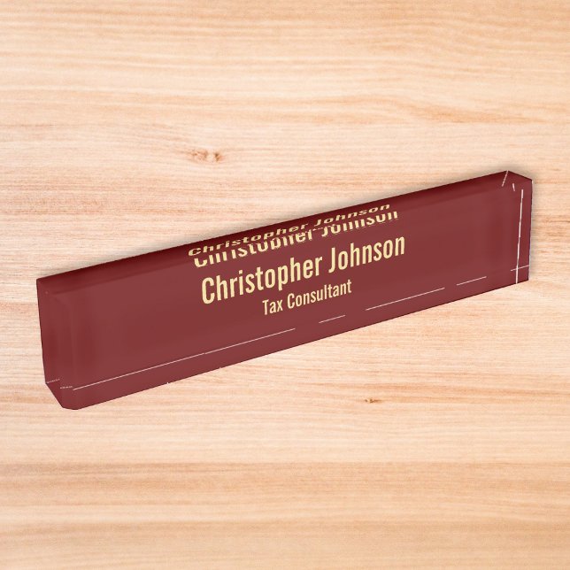 Imitate für berufliche Führungskräfte in Business  Namensplakette (Professional Executive Business Office Faux Gold Name Plate)