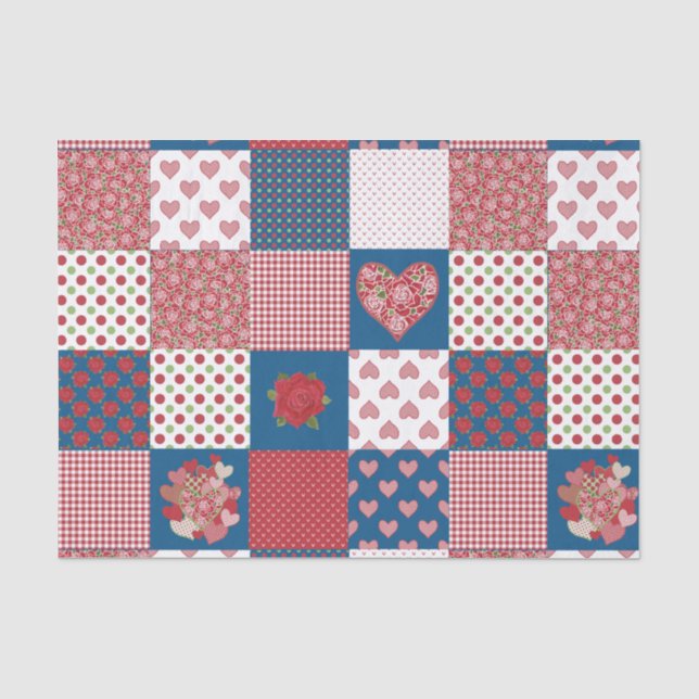 Imitate für Chic Hearts und Rose - Patchwork-Tissu Seidenpapier (Vorderseite)