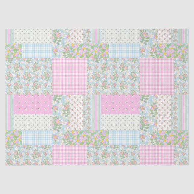 Imitate für die Patchwork-Tissue-Rose für hübsche  Seidenpapier (Vorderseite)