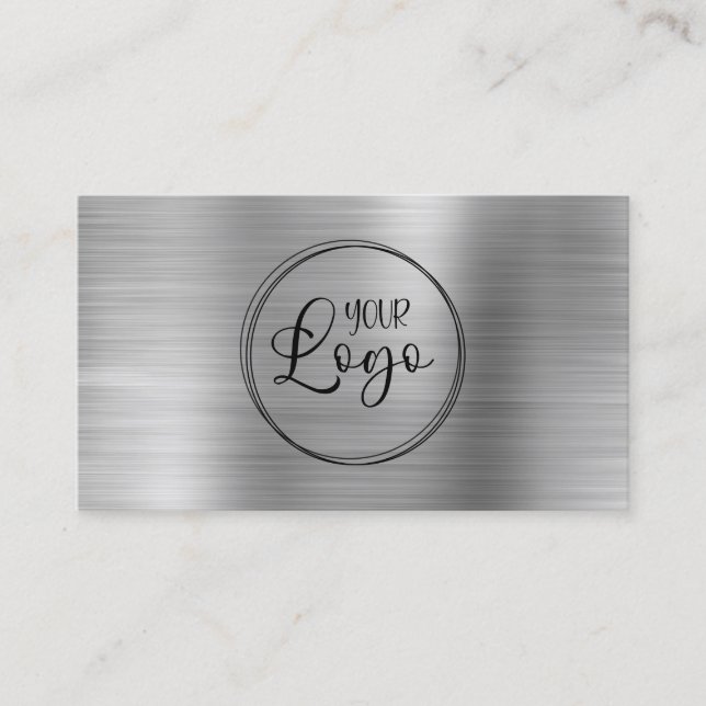 Imitate für Firmenlogos Silver Ombre Visitenkarte (Vorderseite)