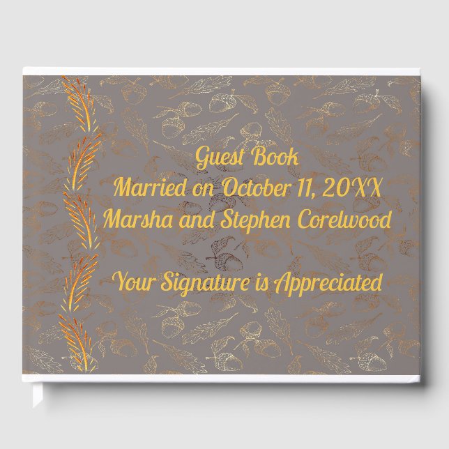 Imitate für Hochzeiten Gold & Dark Green Gästebuch (Vorderseite)