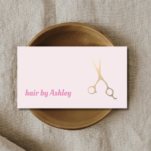 Imitate für Minimalistische Rose Goldschere Frisur Visitenkarte