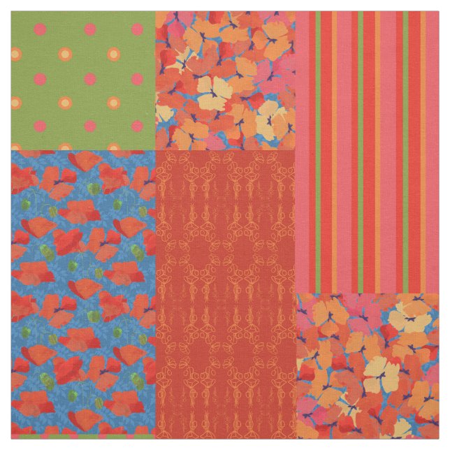 Imitate für Mohnfelder Patchwork-Gewebe Stoff (Muster)