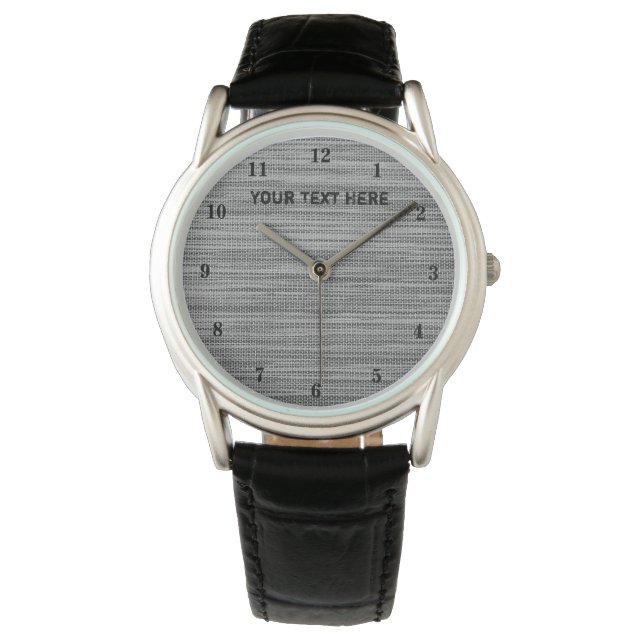 Imitate für personalisierte Textbeobachtung Graues Armbanduhr (Vorderseite)