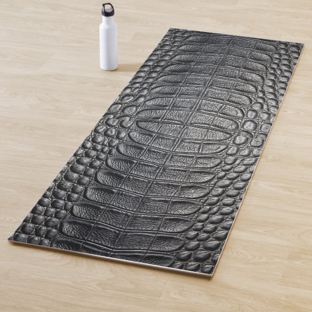 Imitate für schwarze Krokodile Alligator-Skin Lede Yogamatte (Beispiel)