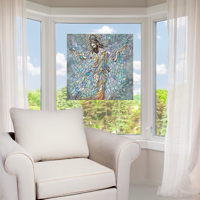 Imitate gebrochen Glass Jesus Fensteraufkleber (Von Creator hochgeladen)
