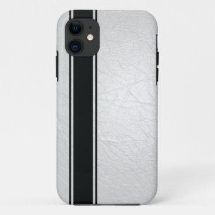 Imitate Gehäuse mit weißem Leder und schwarzem Str Case-Mate iPhone Hülle