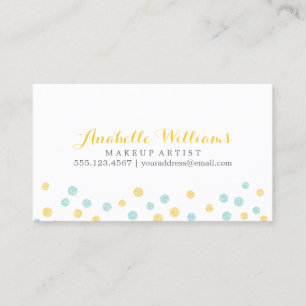 Imitate Gelb und Minze Glitzer Confetti Docks Visitenkarte