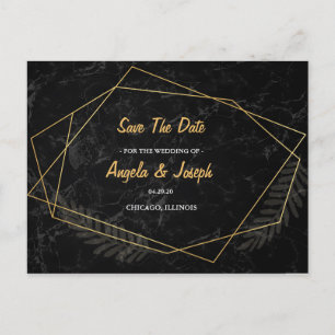 Imitate - Geometrisch Save the Date marbeln Ankündigungspostkarte