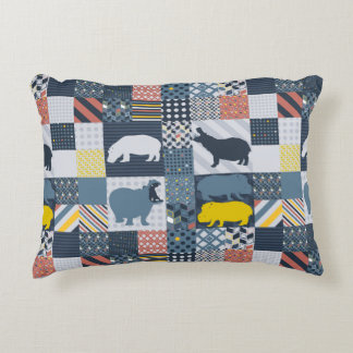 Imitate gequilted Hippos Dekokissen