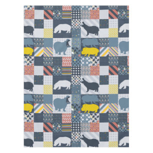 Imitate-gequiltes Hippo Tischdecke