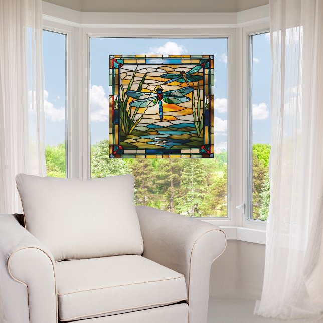 Imitate Gestettete Glass Dragonfly Fensteraufkleber (Von Creator hochgeladen)