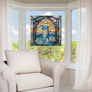 Imitate Glass Jumping Dolphin Fensteraufkleber