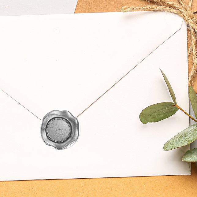 Imitate Gleitwelleninitialen Monogramm Runder Aufkleber (Von Creator hochgeladen)