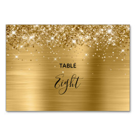 Imitate Glittery Gold Foil Wedding Tischnummer