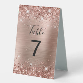 Imitate Glittery Rose Gold Foil Tischaufsteller