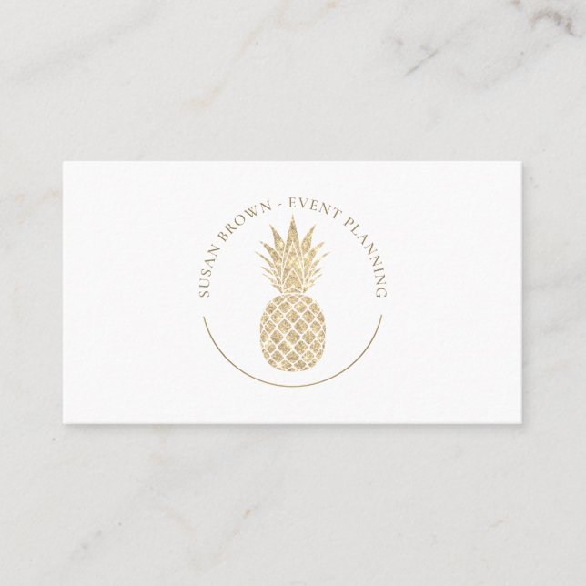 Imitate Glitzer Ananas Logo-Visitenkarte Visitenkarte (Vorderseite)