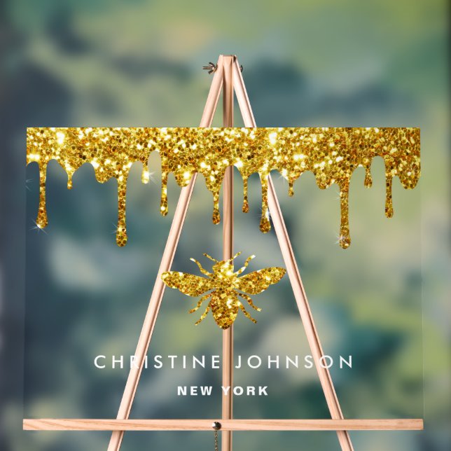 Imitate Glitzer Biene Acrylschild (Neutral)