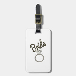 Imitate Glitzer "Bride Typografy" und Diamantring Gepäckanhänger