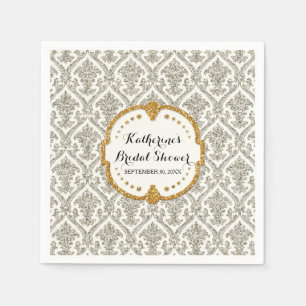 Imitate Glitzer Damask Brautparty Party Dekoration Serviette