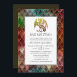 Imitate Glitzer Dragon thematisch Bar Mitzvah Einladung<br><div class="desc">Schimmernde irisierende Drachen Schuppen Thema Bar mitzvah Einladung.</div>