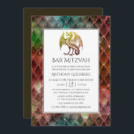 Imitate Glitzer Dragon thematisch Bar Mitzvah Einladung<br><div class="desc">Schimmernde irisierende Drachen Schuppen Thema Bar mitzvah Einladung.</div>
