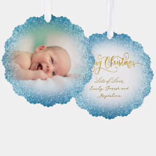 Imitate Glitzer Effekt neuer Baby Ornament Karte