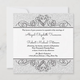 Imitate Glitzer Formal Floral Blüh Wedding Einladu Einladung